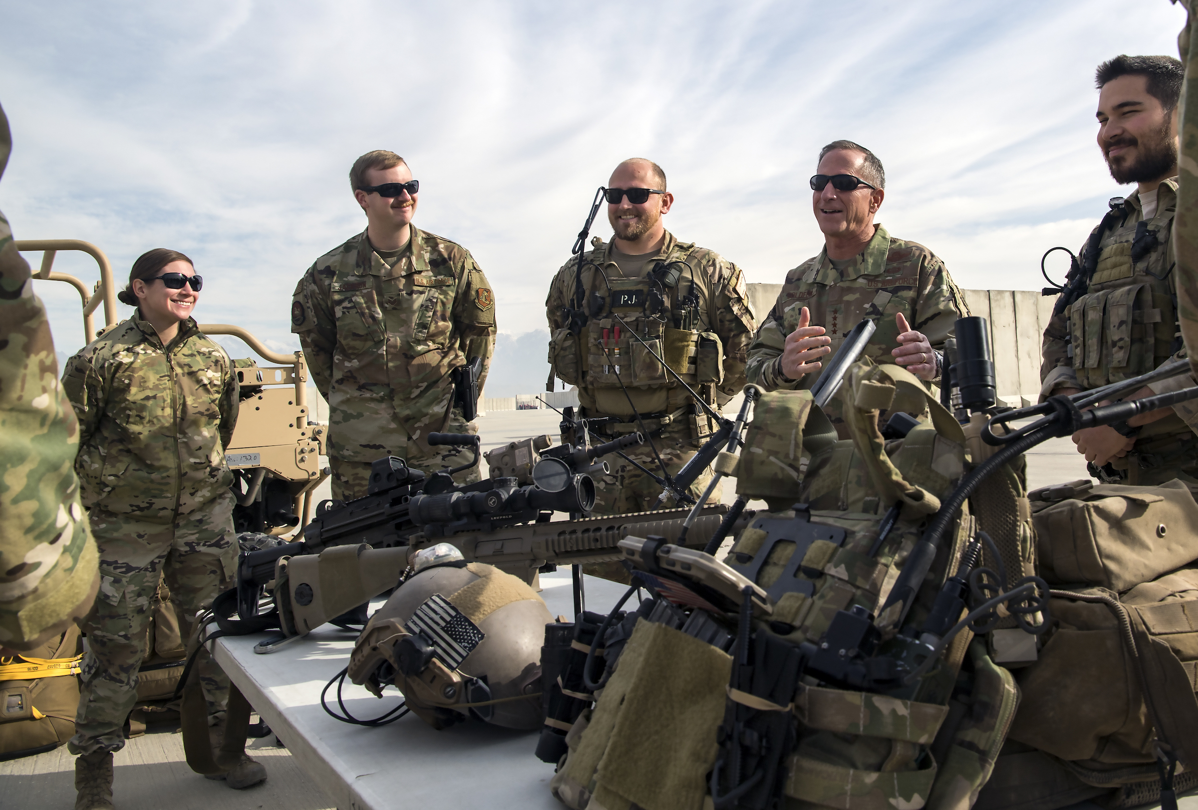 secaf, csaf visit bagram to thank airmen